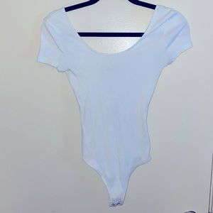 EXPRESS white U- neck body suit.